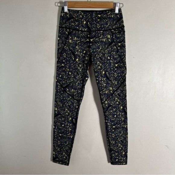 SWEATY BETTY Leggings/Pants size XS Power Full Length Map Print Women’s Workout - Picture 1 of 12
